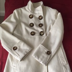 Michael kors white double buttoned coat